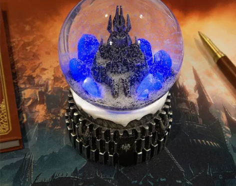 暴雪周边魔兽世界冰冠堡垒微缩模型水晶球摆件...