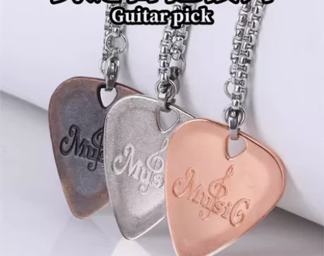 吉他朋克项链拨片金属民谣吉他指弹pick弹...