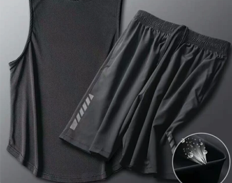 艾伦伯顿男士背心运动套装男速干跑步夏季宽松...