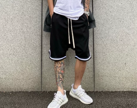 A chock短裤七分裤高街拉链吊裆过膝短...