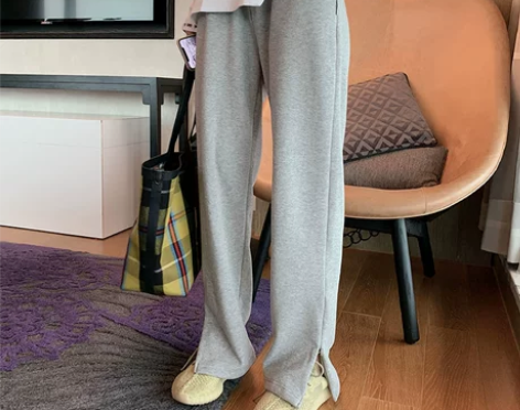 港风裤子女ins潮大码阔腿裤女高腰卫裤女秋...