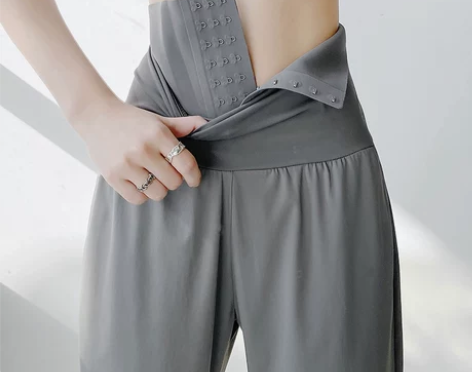 运动女 少女运动休闲lulu收腹宽松裤子束...