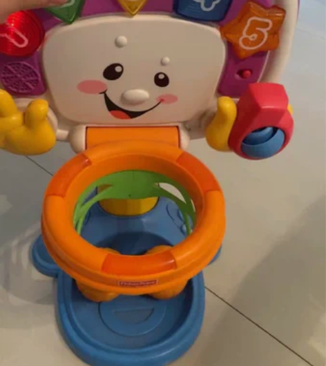 费雪6-36个月宝宝趣味双语篮球架 可升降...