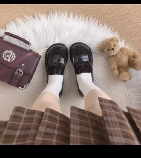 栗原熊家小芙蝶棕色38码6cm后跟 全新 ...