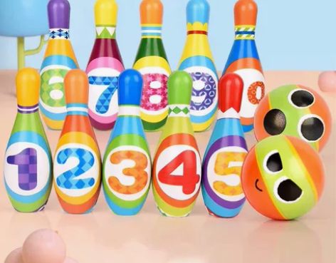 儿童保龄球玩具套装，实心棉宝宝室内亲子运动...