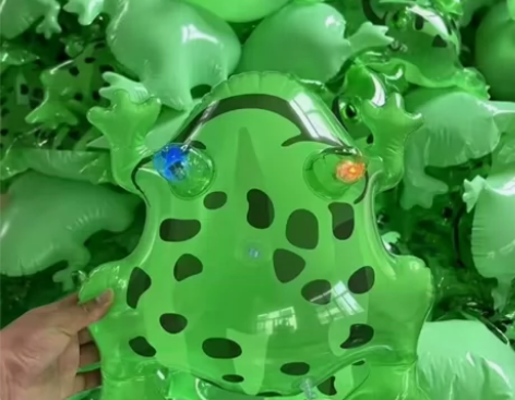 网红充气青蛙气球发光小青蛙儿子崽仔打气吹气...