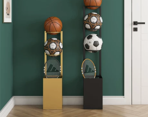 篮球收纳架家用室内乒乓球摆放球类收纳筐羽毛...