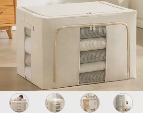 亏本处理全新新款棉麻轻奢收纳箱加厚防潮衣物...