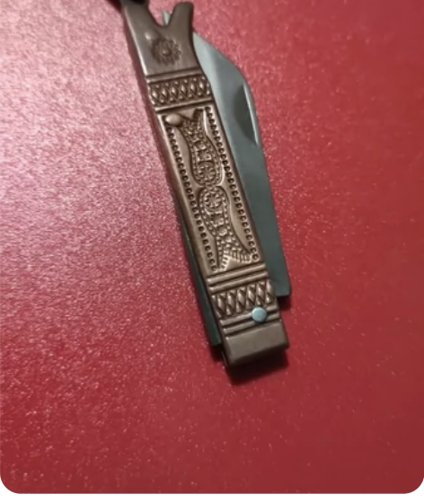 纯铜小折刀背簧断了不耽误使用卖个手柄钱会改...