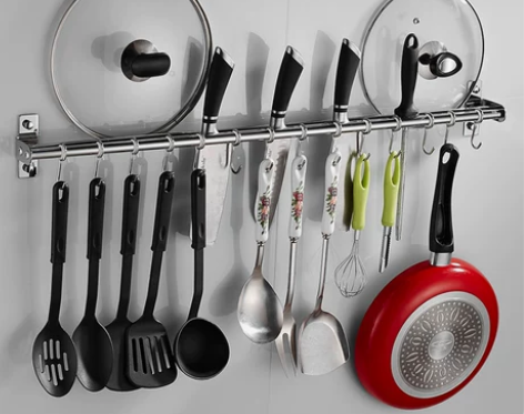 厨房置物架挂钩锅铲壁挂式挂杆挂架免打孔