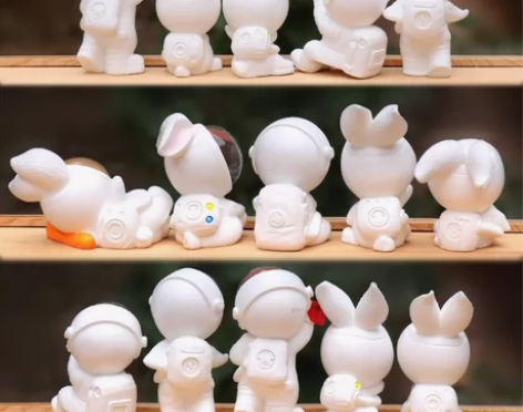 可爱萌太空宇航员小兔子公仔卡通兔宝宝手办 ...