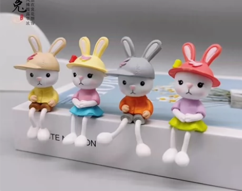 韩版卡通可爱小兔子粉红兔 微景观少女心卧室...