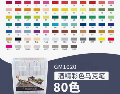 GM1020酒精油性马克笔sta斯塔美术生...