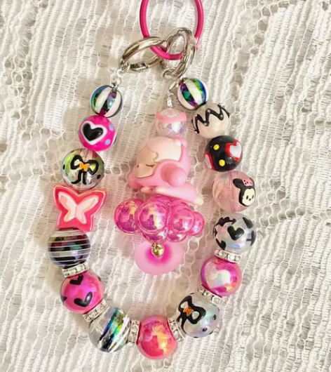 [火]粉墨风 甜酷风手机链[火] 手绘珠都...