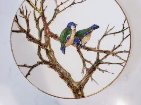 英国EJ Bodley手绘装饰盘 清新的题...