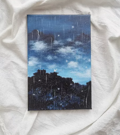 【丙烯·鹿云】纯手绘油画装饰画挂画包邮古风...