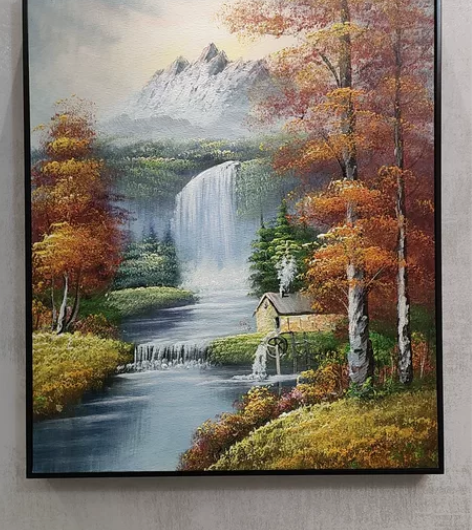 手绘油画连框包邮便宜卖了，画廊不做了，全新...