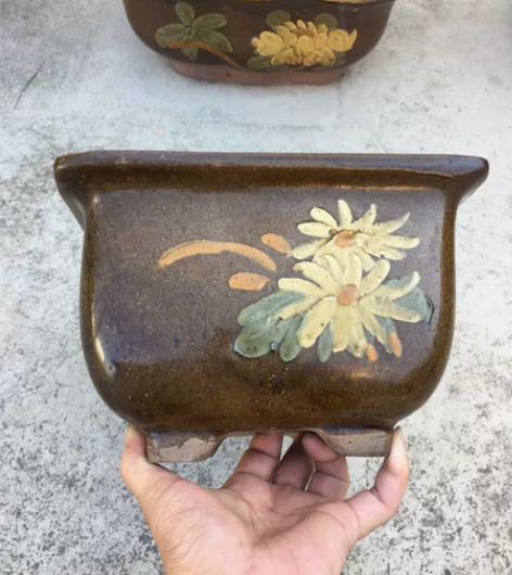 旧货宜兴紫砂均釉斗盆 文革宜兴紫砂均釉大号...