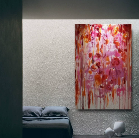 120x80cm原创手绘油画《酒醉的玫瑰》...