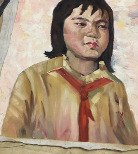 布面手绘老油画， 画心尺寸60厘米×46厘...