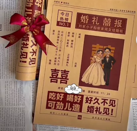 喜报(新型喜帖) 可以给设计以及制作婚礼请...