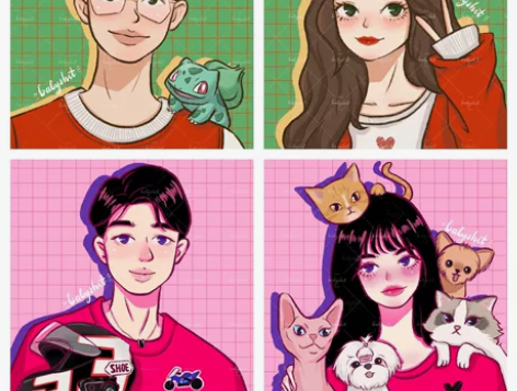 Q版手绘头像定制卡通动漫人物真人照片转漫画...