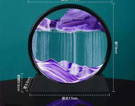 轻奢3D流沙画摆件解压沙漏桌面装饰品摆件男...