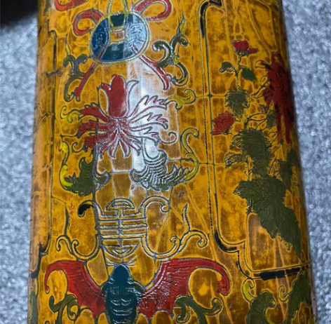 老民俗，老物件，老笔筒 高15cm 宽11...