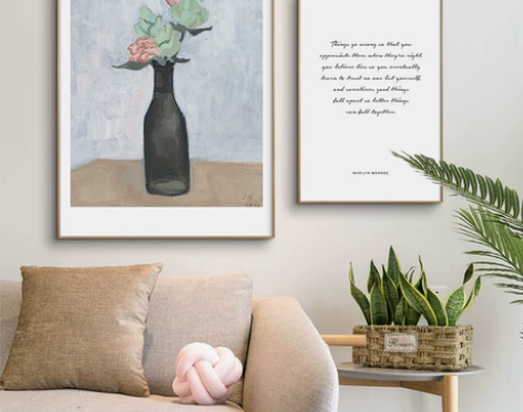 画 北欧二次元客厅卧室装饰画简约背景画餐厅...