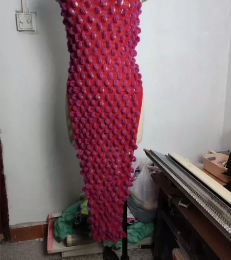 手摇横机针织现货全新重工创意针织面料成品面...