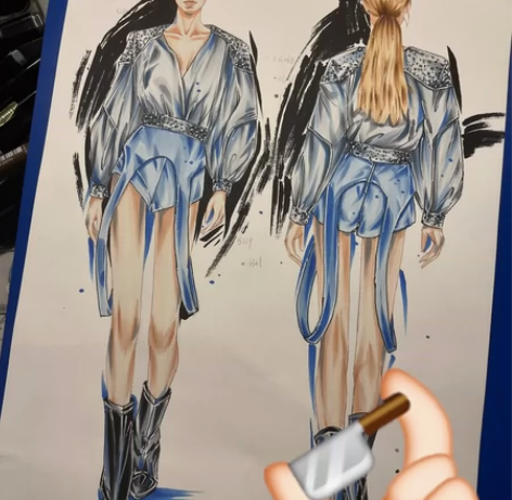 代画！手绘服装效果图/线稿可板绘 马克笔画...