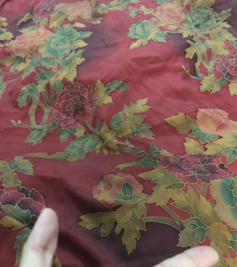 古玉香云纱老手绘香云纱重锻面料双面缎香云纱...