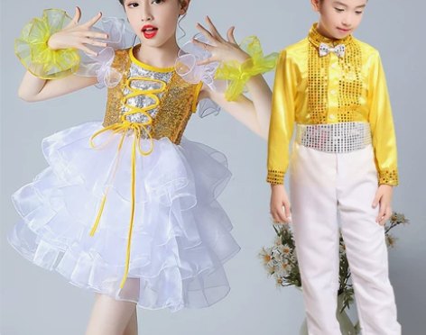 儿童演出服蓬蓬纱诗歌朗诵红歌大合唱开场舞蹈...