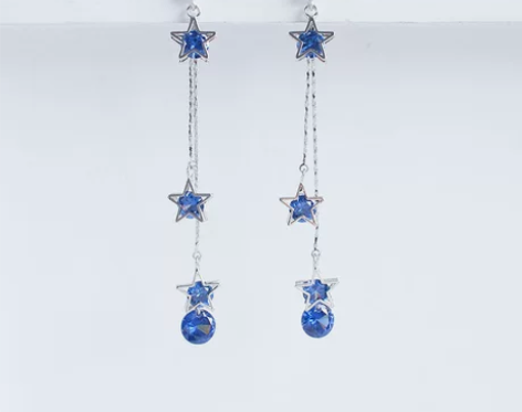 韩国韩版高端气质星星锆石耳钉耳环小清新长