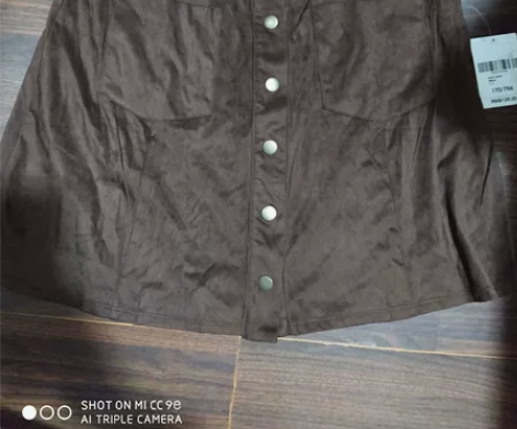 FOREVER21咖啡色A字裙,夏款,面料...