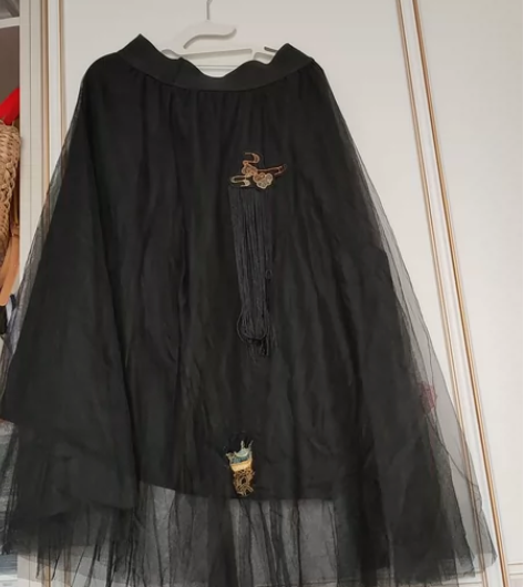 高端超大码大摆网纱高腰半身裙 淘宝入手两个码