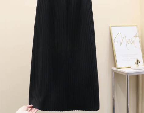 针织毛线裙女秋冬新款宽松显瘦大摆裙韩版中长...