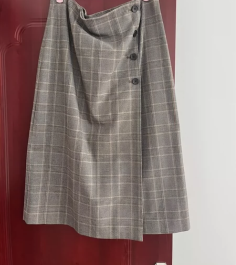 优衣库431028 xxl号  格子一步裙...