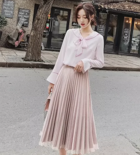 金线半身百褶裙,断舍离出,八成新,小仙女专...