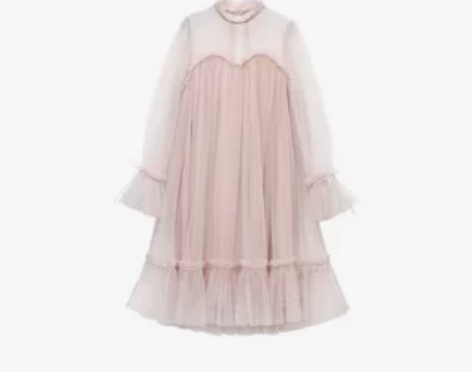 Designer Club浅粉色蓬蓬纱连衣...