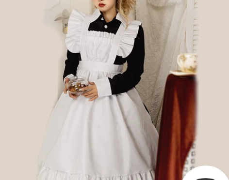 猫老师正统欧版女仆装大码长款男穿女装大佬黑...