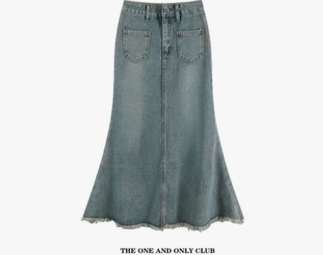 150小个子复古牛仔鱼尾裙女春夏新款韩版中...