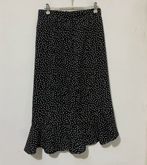 八成新包邮黑色波点鱼尾裙半身裙长裙女m码 ...
