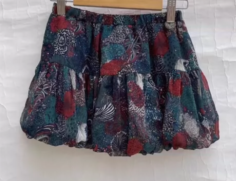 谜底全新夏季复古印花弹力腰围半身裙 29包...
