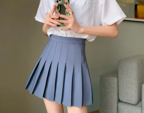 灰色百褶裙女2023新款春夏秋四季学院风高...