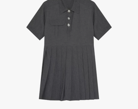 范洛夏季新款学院风POLO连衣裙女法式气…...