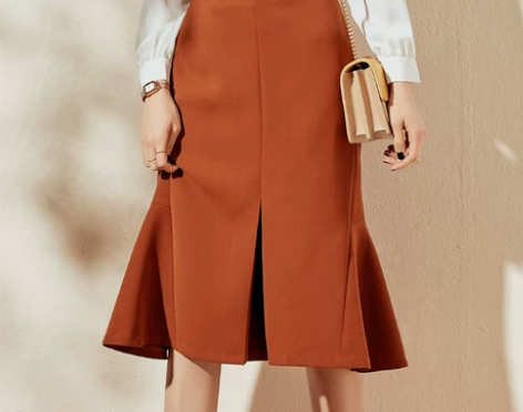 高腰鱼尾裙半身裙女春装中长款小个子裙子20...