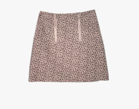 西西家轻摇滚风装饰拉链印花a字包臀半身裙遮...