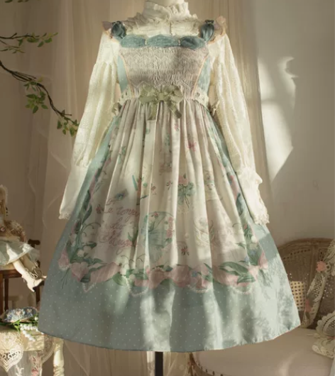 【只出不换】薄荷猫 缎带与铃兰 高腰jsk...