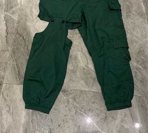 全新绿色工装裤潮高街 kemizhiduo...